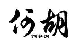 胡問遂何胡行書個性簽名怎么寫