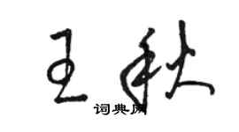 駱恆光王秋草書個性簽名怎么寫