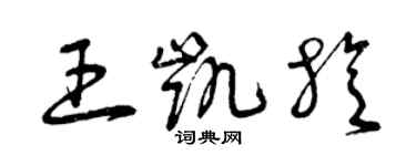 曾慶福王凱旋草書個性簽名怎么寫