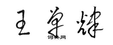 駱恆光王單輝草書個性簽名怎么寫