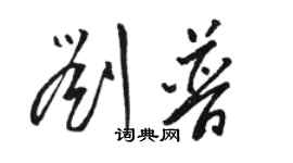 駱恆光劉普草書個性簽名怎么寫