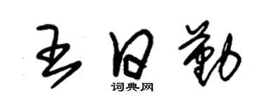 朱錫榮王日勤草書個性簽名怎么寫