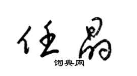 梁錦英任晶草書個性簽名怎么寫