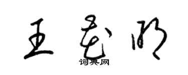 梁錦英王花明草書個性簽名怎么寫
