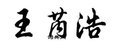 胡問遂王芮浩行書個性簽名怎么寫