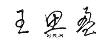 駱恆光王思盈草書個性簽名怎么寫