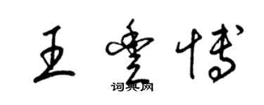 梁錦英王豐博草書個性簽名怎么寫