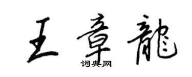 王正良王章龍行書個性簽名怎么寫