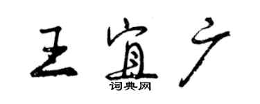 曾慶福王宜廣行書個性簽名怎么寫