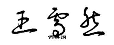 曾慶福王雪然草書個性簽名怎么寫