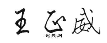 駱恆光王正威行書個性簽名怎么寫
