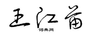 曾慶福王江苗草書個性簽名怎么寫