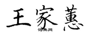 丁謙王家蕙楷書個性簽名怎么寫