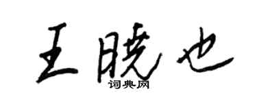王正良王曉也行書個性簽名怎么寫