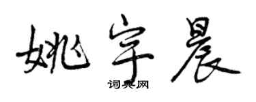 曾慶福姚宇晨行書個性簽名怎么寫