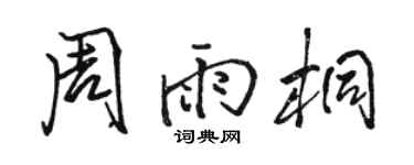 駱恆光周雨桐行書個性簽名怎么寫