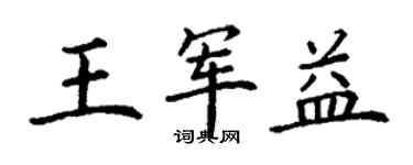 丁謙王軍益楷書個性簽名怎么寫