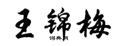 胡問遂王錦梅行書個性簽名怎么寫