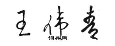 駱恆光王偉青草書個性簽名怎么寫