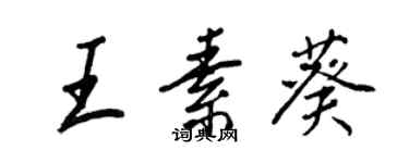 王正良王素葵行書個性簽名怎么寫