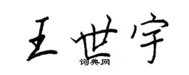 王正良王世宇行書個性簽名怎么寫