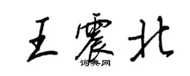王正良王震北行書個性簽名怎么寫