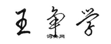 駱恆光王爭學行書個性簽名怎么寫