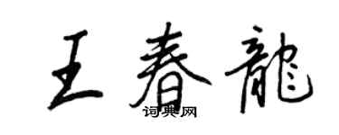 王正良王春龍行書個性簽名怎么寫