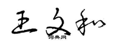 曾慶福王文和草書個性簽名怎么寫