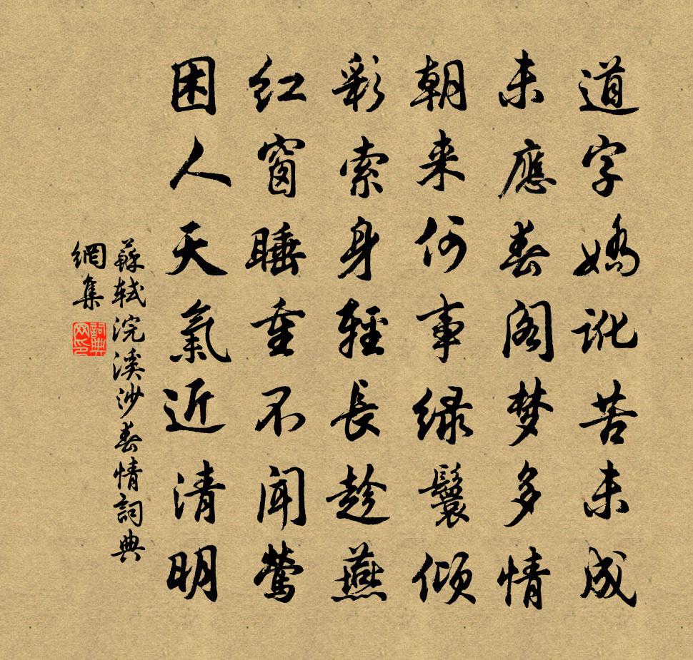 蘇軾浣溪沙 春情書法作品欣賞