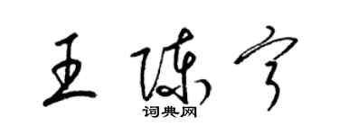 梁錦英王陳寧草書個性簽名怎么寫