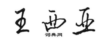 駱恆光王西亞行書個性簽名怎么寫