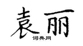 丁謙袁麗楷書個性簽名怎么寫