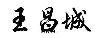 胡問遂王昌城行書個性簽名怎么寫