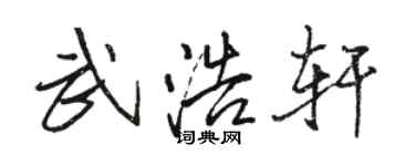 駱恆光武浩軒行書個性簽名怎么寫