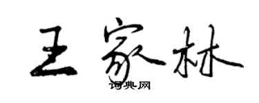 曾慶福王家林行書個性簽名怎么寫