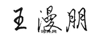 駱恆光王漫朋行書個性簽名怎么寫