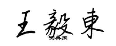 王正良王毅東行書個性簽名怎么寫