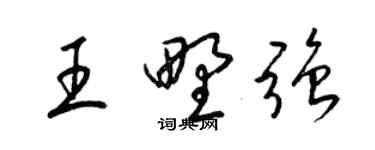 梁錦英王野強草書個性簽名怎么寫