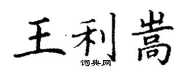丁謙王利嵩楷書個性簽名怎么寫