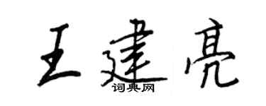 王正良王建亮行書個性簽名怎么寫