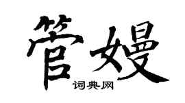 翁闓運管嫚楷書個性簽名怎么寫