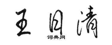 駱恆光王日清行書個性簽名怎么寫