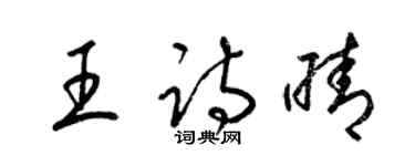 梁錦英王詩晴草書個性簽名怎么寫