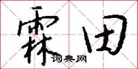霖田怎么寫好看