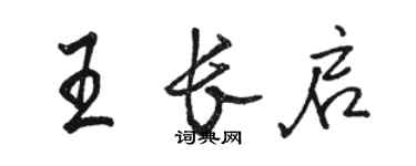 駱恆光王長啟行書個性簽名怎么寫