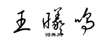 梁錦英王曦鳴草書個性簽名怎么寫