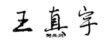 曾慶福王真宇行書個性簽名怎么寫