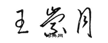 駱恆光王崇月草書個性簽名怎么寫