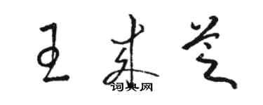 駱恆光王來芝草書個性簽名怎么寫